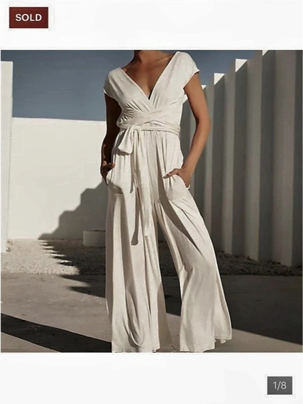 Free People Dani Convertible Open-Back One-Piece White size L